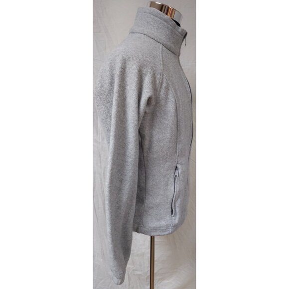 Columbia Womens Medium Grey Fleece Full Zip Hike Camping Outdoors Logo Jacket - Picture 6 of 13